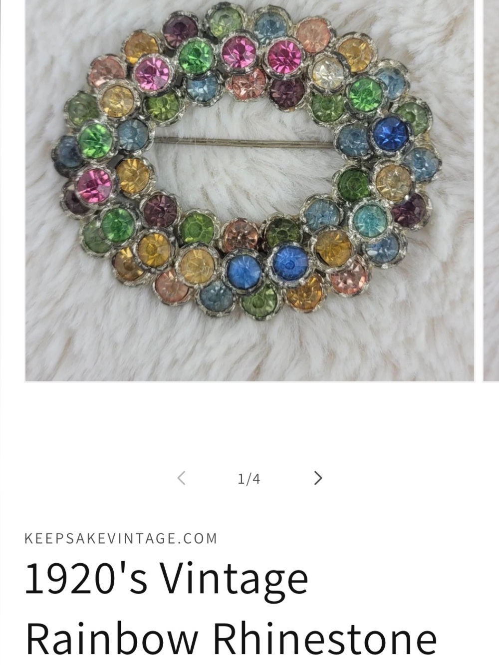 Multicolor Crystal Wreath Brooch - Vintage Style Women’s Jewelry